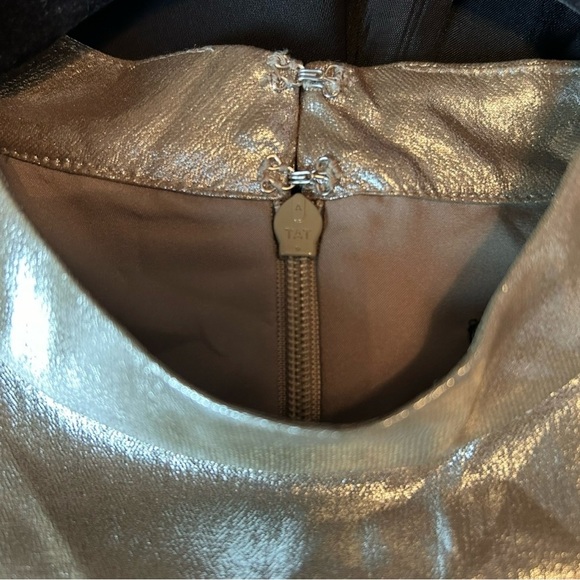 Ann Taylor Metallic Silver Halter Midi Dress - Picture 10 of 15